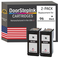 DoorStepInk Brand for HP 96 (C8767WN) Black Twin Pack Remanufactured in the USA Ink Cartridges, C8767WN