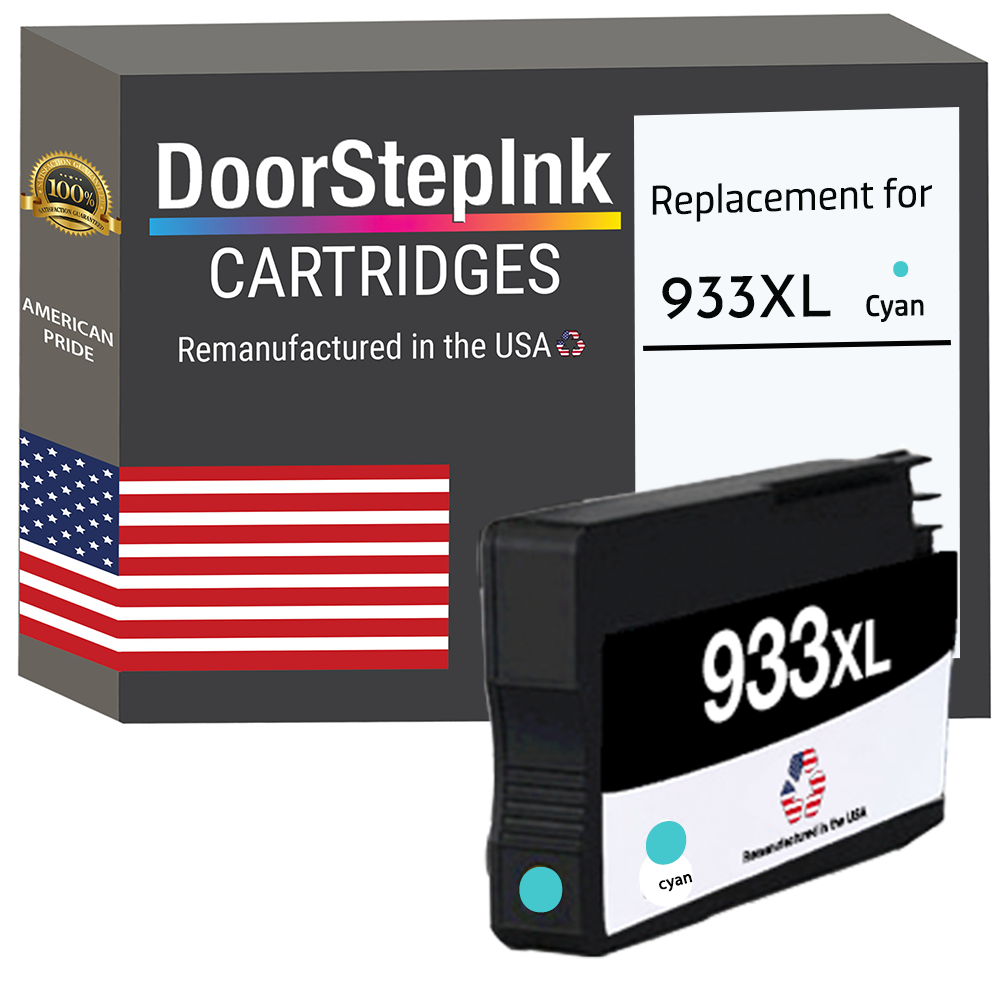 DoorStepInk Brand for HP 933XL (CN054AN) Cyan Remanufactured in the USA Ink Cartridge, CN054AN