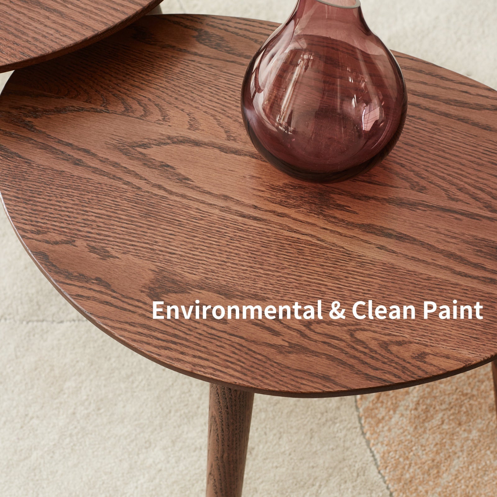 Solid Oak Wood Side Table