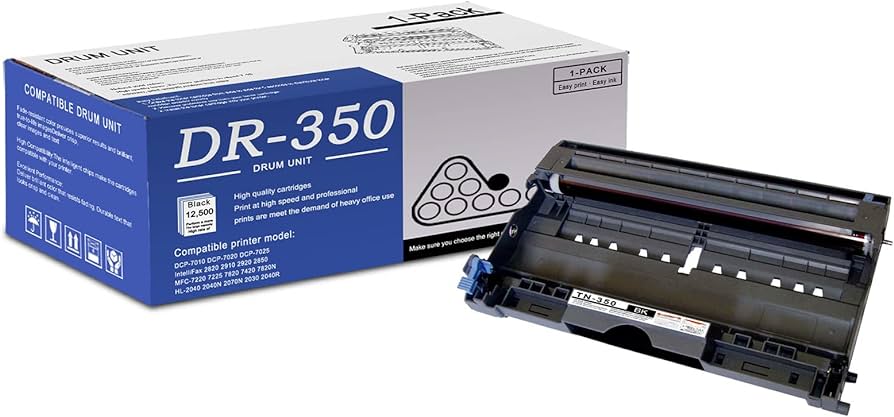 Brother DR350 Standard Yield Black Laser Drum Cartridge, DR-350
