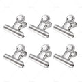 6/12PCS Stainless Steel Bulldog Paper Clip Metal Office Binder Grip Clamp 75mm