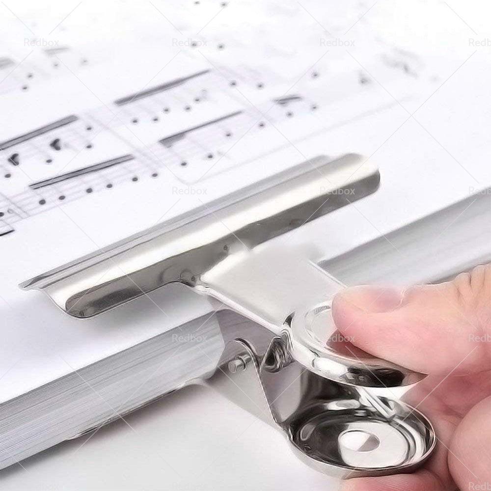 6/12PCS Stainless Steel Bulldog Paper Clip Metal Office Binder Grip Clamp 75mm